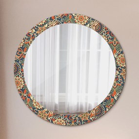 Okrúhle ozdobné zrkadlo Ilustrácia kvetového roka fi 80 cm