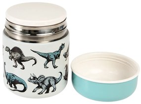 Modrá/krémová termoska na jedlo/detská 280 ml Prehistoric Land – Rex London