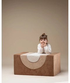 Hnedé menčestrové penové ihrisko 75x49x37 cm Rainbow Montessori – Wigiwama