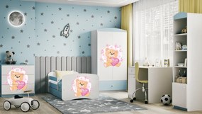 Detská skriňa Babydreams 90 cm medvedík s motýlikmi modrá