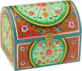 Drevená farebná truhla Mumbai wood - 28*23*23 cm