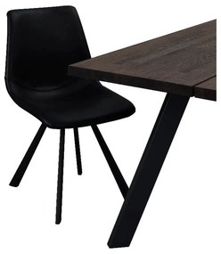 Čierna jedálenská stolička s čiernymi nohami Rowico Alpha