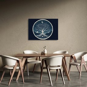 Sklenený obraz – Magický strom s jeleňom II. (70x50 cm)