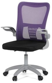 Detská kancelárska stolička KA-K2008 PUR, fialová sieťovina, sivý plast