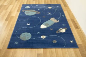 Detský koberec Kids 534547/94955 Jeans Kosmos modrý / tyrkysový