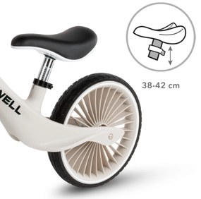 Kidwell NIX detský balančný bicykel – ľahký nylonový rám, PU kolesá 29 cm (sivý)