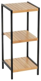 Bambusový regál v čierno-prírodnej farbe 30x70 cm – Casa Selección