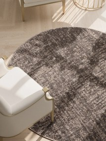 ELLE Decoration, Kusový koberec Brilliance Prisma 106312 Beige z kolekcie Elle kruh, 160x160 (priemer) kruh, hnedá, obývacia izba