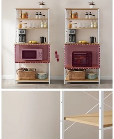 Kuchynský policový regál MARGE hnedá/biela