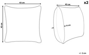 Sada 2 pruhovaných vankúšov 43 x 43 béžovo čierna CYNARA Beliani