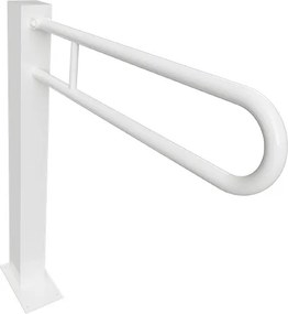Bemeta Design HELP: Madlo, 750 mm, v tvare U, sklopné, ukotvené do zeme, bez krytky, biela - 301107304