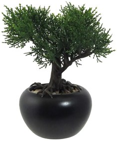 Umelý bonsaj Céder v kvetináči zelená, 19 cm
