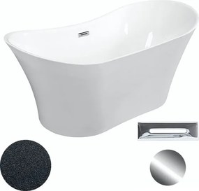 Besco Akrylátová voľne stojaca vaňa Amber Glam G 170x80 BESCO-Typ výpuste: Click-Clack s prepadom, čierna, BESCO-Rozmery: 170x80, BESCO-Farba: Biela/…