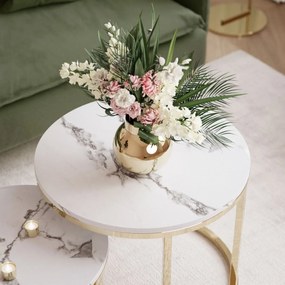 SADA KONFERENČNÝCH STOLÍKOV 2V1 SELMA MRAMOR + ZLATÝ LESK