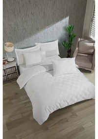 Biele damaškové obliečky na dvojlôžko 200x200 cm Kareli – Mijolnir