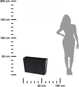 PLASTOVÝ KVETINÁČ BLOOM 36X56 CM IMITÁCIA BETÓNU ČIERNA