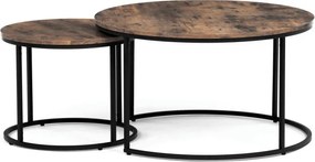 Sada 2 konferenčných stolíkov old wood AF-3002 OLW