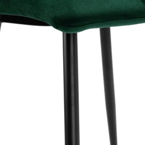 Jedálenská stolička DENVER zamatová, čierna / tmavozelená