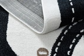 Dywany Łuszczów, Detský kusový koberec Fun Track cream, 80x150, čiernobiela, detská izba