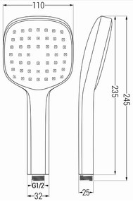 Mexen príslušenstvo - 1-bodový ručný sprchový set R-33, chróm/biela, 785336052-02