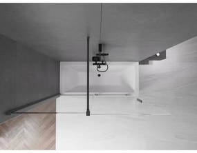 Mexen Velar, 2-krídlová posuvná vaňová zástena 160 x 150 cm, 8mm číre sklo, brúsený grafit, 896-160-000-01-95