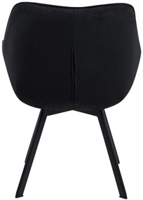 Jedálenská stolička Jordi Cord - čierna