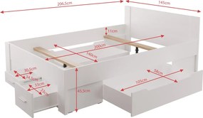 Postel Iwetta 140x200 cm, biela