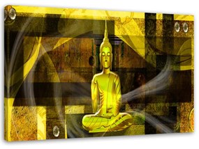 Obraz na plátně Buddha Zen žlutý - 90x60 cm