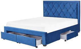 Manželská posteľ 160 cm Levi (modrá). Vlastná spoľahlivá doprava až k Vám domov. 1080923