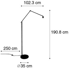 Moderná stojaca lampa zlatá nastaviteľná - Editor