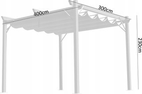 Garden Line ZÁHRADNÁ PERGOLA ŠEDÁ 3 X 4 M 2,95 x 3,95 x V2,3 m *5699