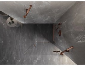 Mexen Lunar, 1-krídlový sprchový kút, pravý, 80 x 80 cm, 8mm číre sklo, ružové zlato profil, 834-080-080-60-00-P