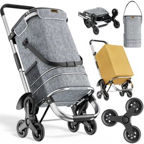 Nákupná taška na kolieskach do schodov COMFORT,50l, šedá Jurhan
