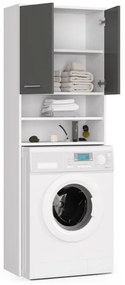 Kúpeľňová skrinka nad práčku FIN biela / sivá