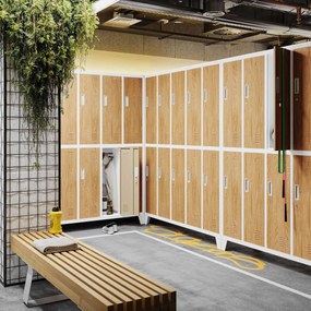 BHP šatní skrinka biela/zlatý dub: Eco Design 10-dverová BARTEK