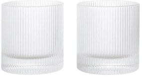 Ferm Living Poháre Ripple Tumbler Clear – set 2 ks