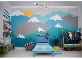 Prisadený luster CAMBRIDGE 4xE27/20W/230V modrá/žltá