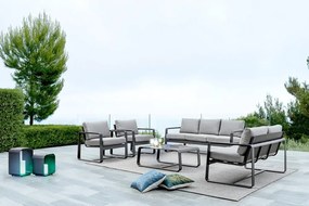 Sivá hliníková záhradná pohovka Merrigan – Bizzotto