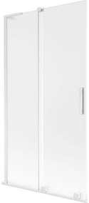 Mexen Velar L, 2-krídlová posuvná vaňová zástena 100 x 150 cm, 8mm sklo námraza, biela matná, 896-100-003-31-20