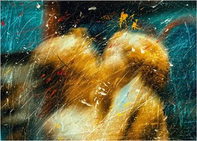 Obraz - Bozkávajúci sa anjeli (70x50 cm)