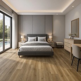 Beaulieu International Group, PVC podlaha - lino Domo 2152, na mieru, šíře 2m,4m, hnedá, bez podkladu, kuchyňa