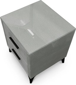 Nočný stolík s 2 zásuvkami Joy, svetlo šedá látka