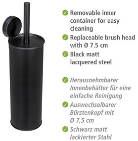 Čierna samodržiaca oceľová WC kefa Pavia – Wenko