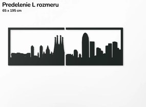 drevko Obraz Barcelona panoráma Rozmer obrazu: 29,5 x 89 cm, Farba dekorácie: Čierna