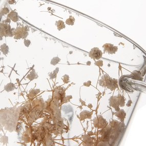 Hrnček z dvojstenného skla 0,35L béžové kvety