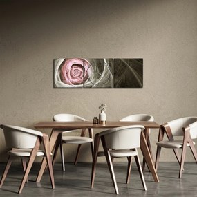 Obraz - Abstraktné ruže svetlo ružová (s hodinami) (90x30 cm)