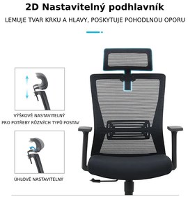 Kancelárska ergonomická stolička JERRY — čierna, nosnosť 150 kg