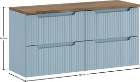 Comad Kúpeľňová skrinka pod umývadlo na dosku set Nova Denim 120 denim/dub cassela