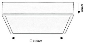 Rabalux 71247 stropné LED svietidlo Lauri, štvorec, čierna