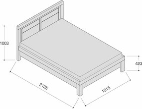 Moderná dubová manželská posteľ BA, 140/160/180/200 x 200 cm 140 cm